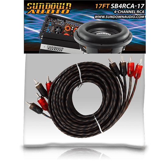 SB4-17FT 4-Channel RCA Interconnect Cables - Sundown Audio