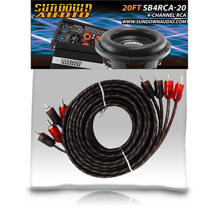 SB4-20FT 4-Channel RCA Interconnect Cables - Sundown Audio