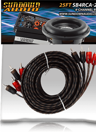 SB4-25FT 4-Channel RCA Interconnect Cables - Sundown Audio