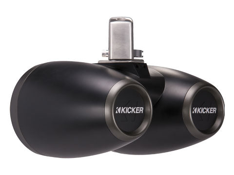 Kicker KMTDC65 6.5" 6-1/2" 390 Watt Gloss-Black 7-Color LED Coaxial Tower System