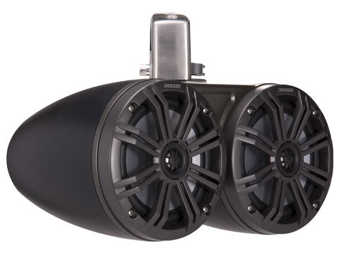 Kicker KMTDC65 6.5" 6-1/2" 390 Watt Gloss-Black 7-Color LED Coaxial Tower System