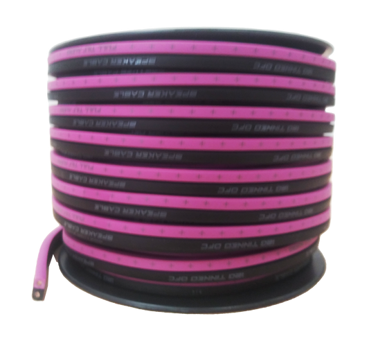 LIMITED EDITION: Full Tilt 12 Gauge Pink/Black 100' Tinned OFC Oxygen Free Copper Speaker Wire