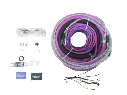 LIMITED EDITION: Full Tilt 1/0 Gauge AWG Pink/Black Amplifier/Amp Wire Kit