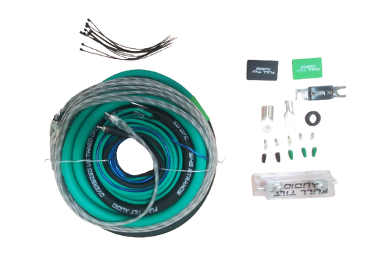 LIMITED EDITION: Full Tilt 1/0 Gauge AWG Seafoam/Black Amplifier/Amp Wire Kit