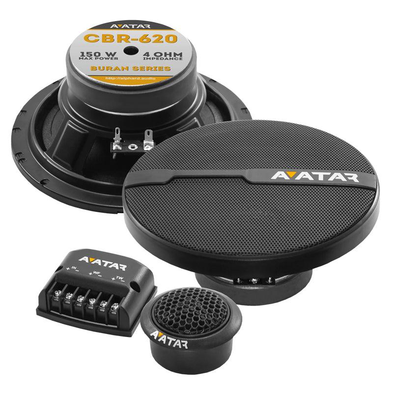 Avatar Buran Series CBR-620 6.5" 150W 4-Ohm 2-Way Component Speakers+Tweeters - Showtime Electronics