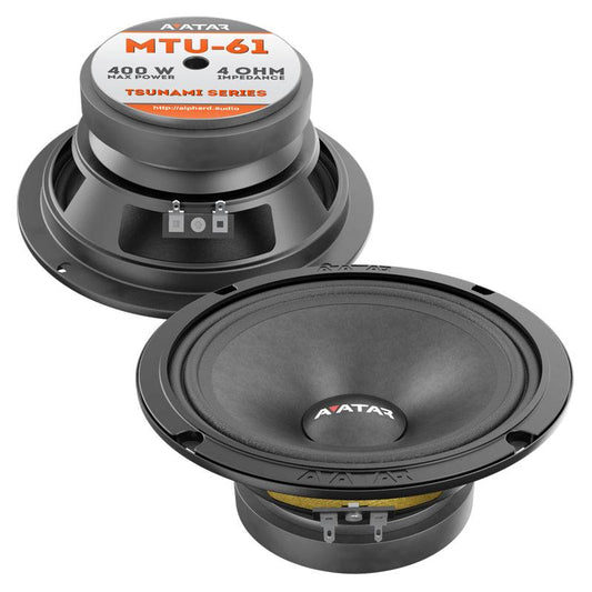 Avatar Tsunami Series MTU-61LE 6.5" 300 Watt 4-Ohm Midrange Speakers - Showtime Electronics