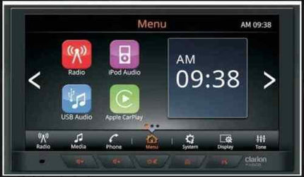 Clarion FX508 6.75" Double Din Multimedia Receiver w/ Apple Carplay/ Android Auto - Showtime Electronics
