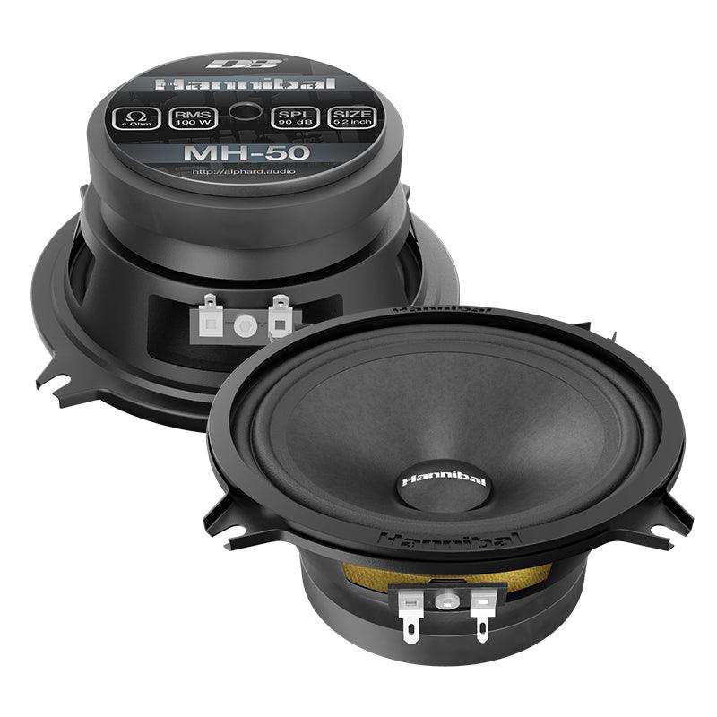 Deaf Bonce Hannibal MH-50 5" 4-Ohm PAIR 100W RMS Midrange Car Audio Speakers - Showtime Electronics