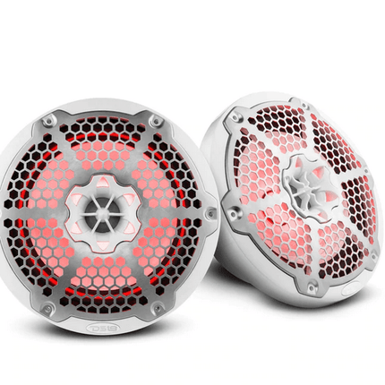 DS18 Hydro NXL-8M/WH 8" 375 Watt WHITE 2-Way Marine Speakers with Integrated RGB LED - Showtime Electronics