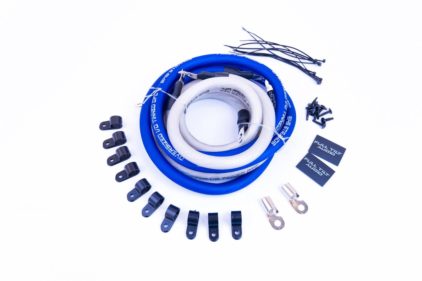 Full Tilt 1/0 AWG Blue/Clear Big 3 Upgrade Kit - Showtime Electronics