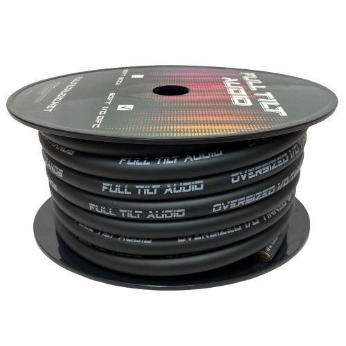 Full Tilt 1/0 BLACK 50' Tinned OFC Oxygen Free Copper Power/Ground Cable/Wire - Showtime Electronics