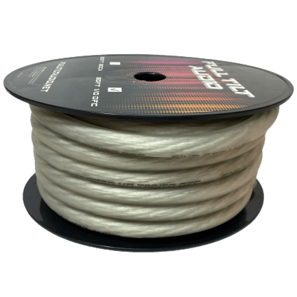 Full Tilt 1/0 CLEAR 50' Tinned OFC Oxygen Free Copper Power/Ground Cable/Wire - Showtime Electronics