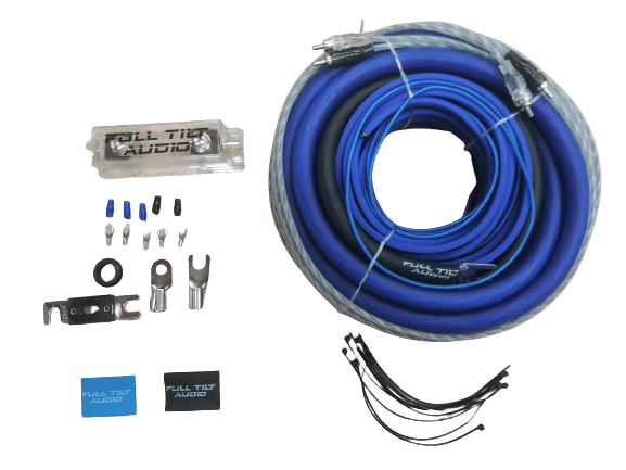 Full Tilt 1/0 Gauge AWG Blue/Black Amplifier/Amp Wire Kit - Showtime Electronics