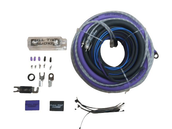 Full Tilt 1/0 Gauge AWG Purple/Black Amplifier/Amp Wire Kit - Showtime Electronics