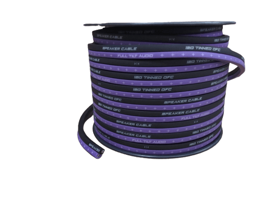 Full Tilt 12 Gauge Purple/Black 100' Tinned OFC Oxygen Free Copper Speaker Wire - Showtime Electronics