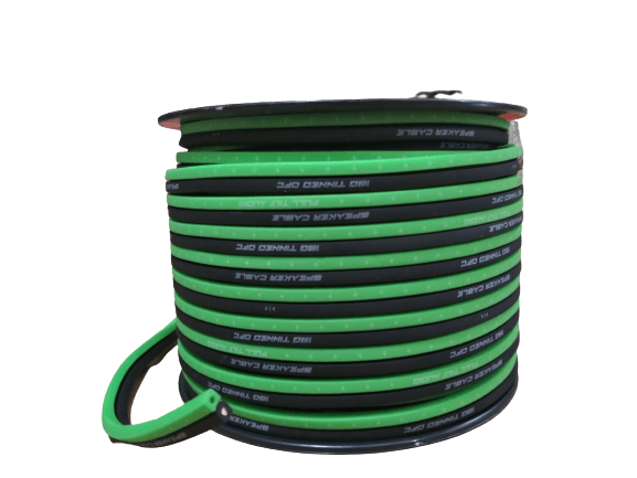 Full Tilt 16 Gauge Lime Green/Black 100' OFC Speaker Wire - Showtime Electronics