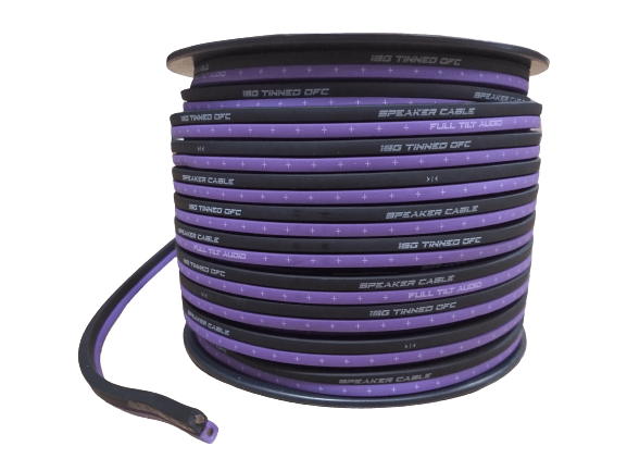 Full Tilt 16 Gauge Purple/Black 100' OFC Speaker Wire - Showtime Electronics