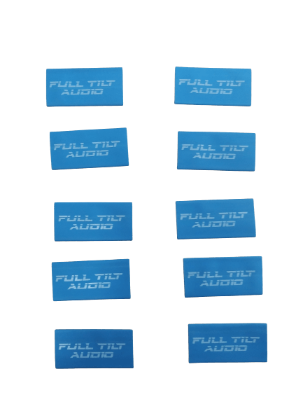 Full Tilt 4 AWG Gauge Blue Heat Shrink w/ White Lettering- 10 PACK - Showtime Electronics