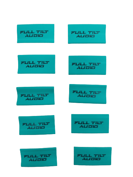 Full Tilt 4 AWG Gauge Teal Heat Shrink w/ Black Lettering- 10 PACK - Showtime Electronics