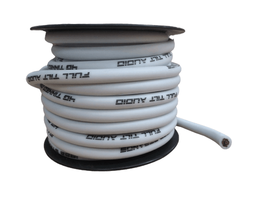 Full Tilt 4 Gauge White 50' OFC Power/Ground Cable/Wire - Showtime Electronics