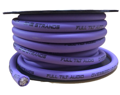 Full Tilt 50' Purple 1/0 Gauge CCA Power/Ground Cable - Showtime Electronics
