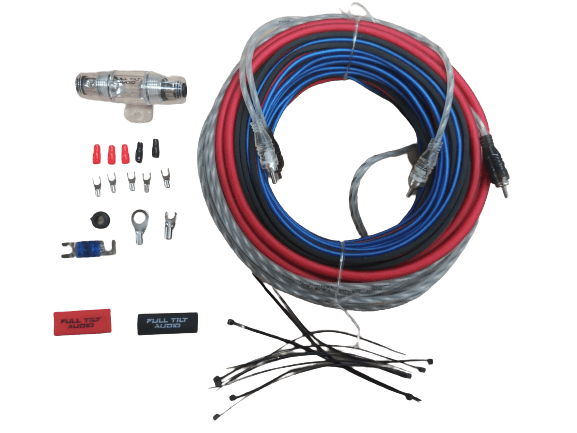 Full Tilt 8 Gauge AWG Red/Black Amplifier/Amp Wire Kit - Showtime Electronics