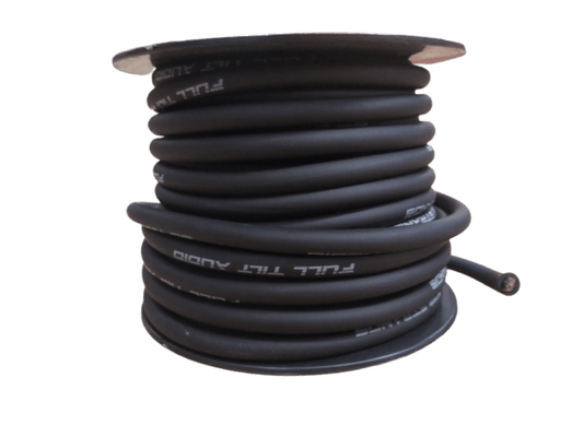 Full Tilt 8 Gauge BLACK 50' Tinned OFC Oxygen Free Copper Power/Ground Cable/Wire - Showtime Electronics