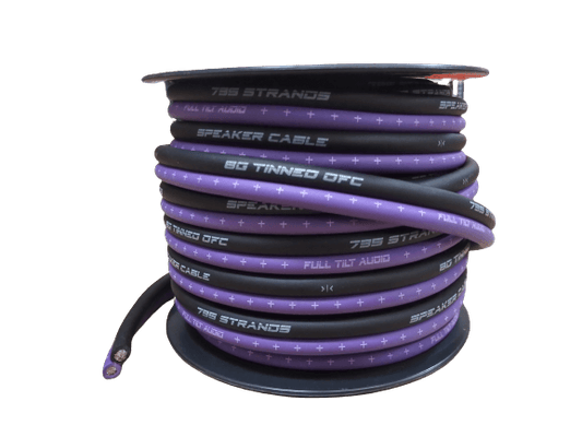 Full Tilt 8 Gauge Purple/Black 50' Tinned OFC Oxygen Free Copper Speaker Wire - Showtime Electronics