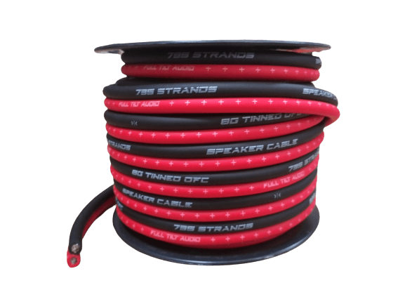 Full Tilt 8 Gauge Red/Black 50' Tinned OFC Oxygen Free Copper Speaker Wire - Showtime Electronics