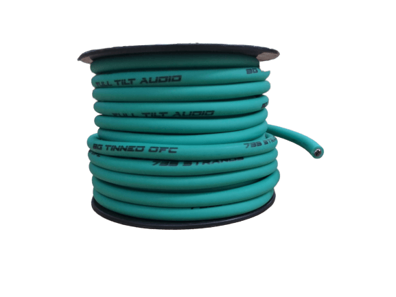 Full Tilt 8 Gauge Teal 50' OFC Power/Ground Cable/Wire - Showtime Electronics
