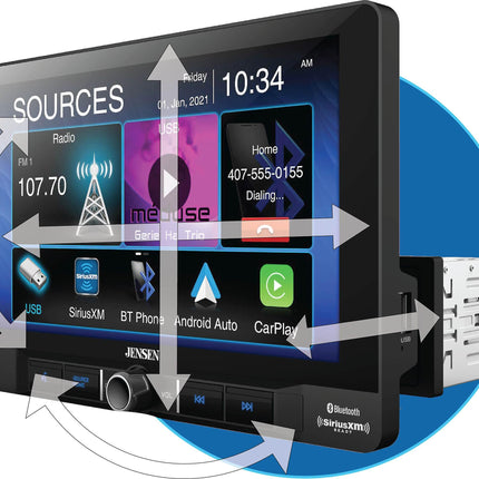Jensen CAR910W 9″ Multimedia Receiver w/ Wireless Apple CarPlay / Android Auto - Showtime Electronics