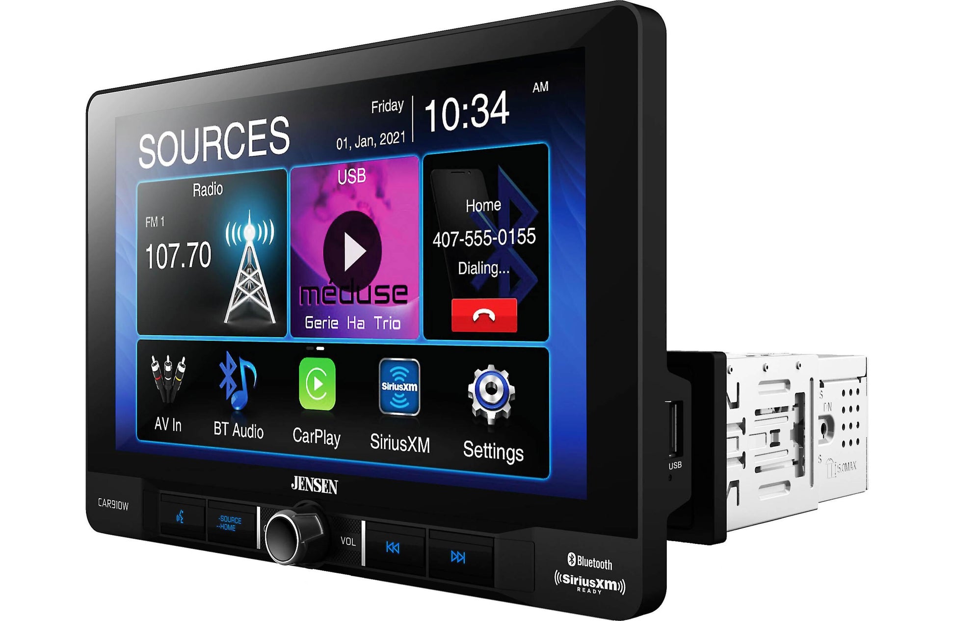 Jensen CAR910W 9″ Multimedia Receiver w/ Wireless Apple CarPlay / Android Auto - Showtime Electronics