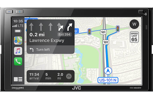 JVC KW-M865BW 6.8" Double Din Digital Receiver w/ Apple CarPlay/ Android Auto/ USB - Showtime Electronics