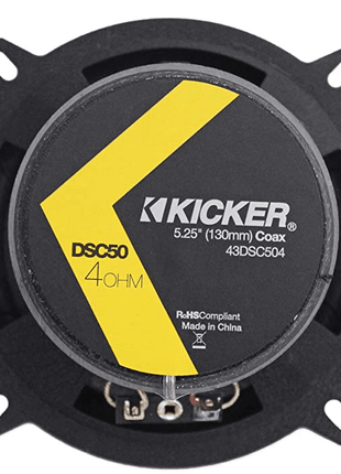 Kicker 43DSC504 D-Series 5.25" 200W 2-Way 4-Ohm Car Audio Coaxial Speakers - Showtime Electronics
