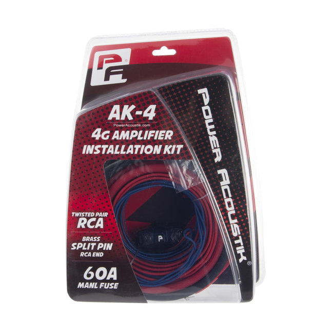 Power Acoustik AK-4 4 Gauge Wire Kit w/ 120A MANL Fuse - Showtime Electronics