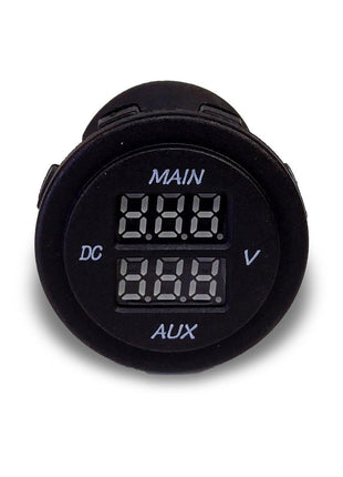 Sparked DS4010DS-R Red Dual LED 12V Audio Voltmeter Monitor for Main+AUX Battery - Showtime Electronics