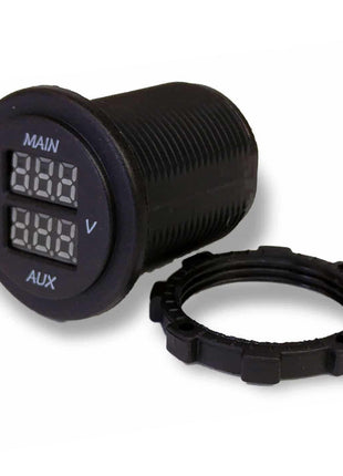 Sparked DS4010DS-R Red Dual LED 12V Audio Voltmeter Monitor for Main+AUX Battery - Showtime Electronics