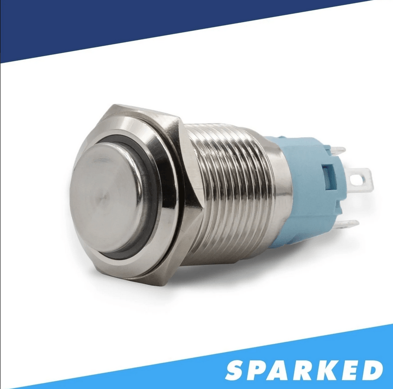 Sparked Innovations Latching Aluminum Push Button Switches - Showtime Electronics