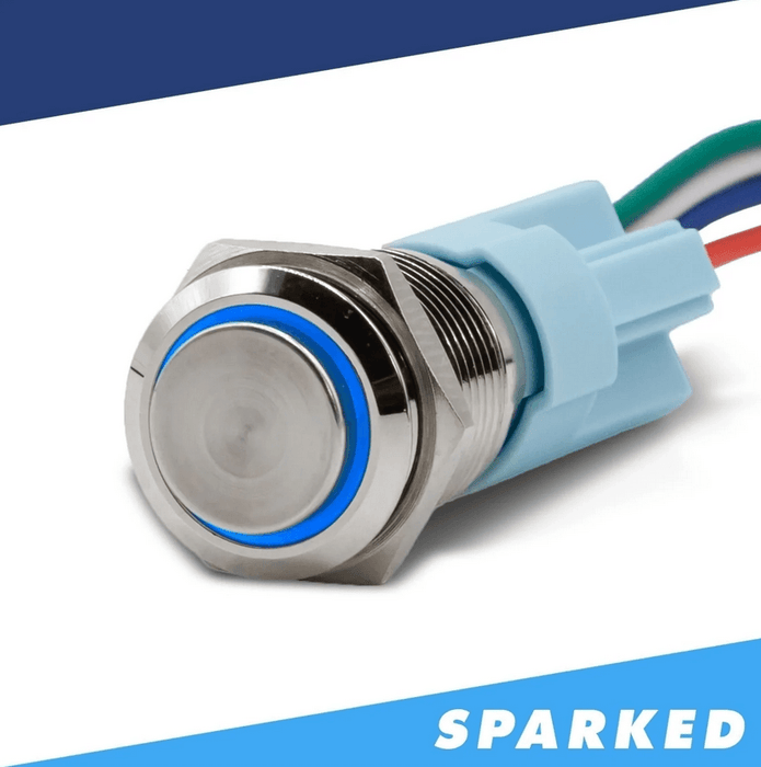 Sparked Innovations Latching Aluminum Push Button Switches - Showtime Electronics