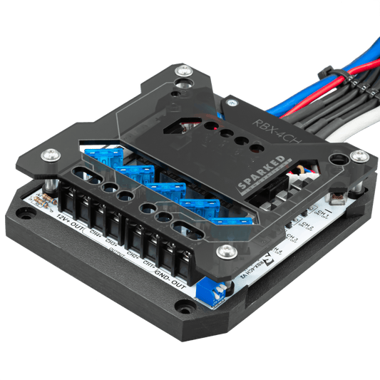 Sparked Innovations RBX-4CH 12VDC 4-Channel Relay Box - Showtime Electronics