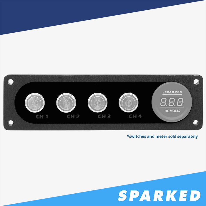 Sparked Innovations Single DIN Switch and Voltmeter Panel - Showtime Electronics