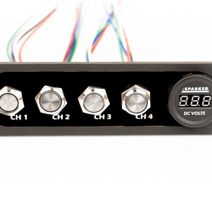 Sparked Innovations Single DIN Switch and Voltmeter Panel - Showtime Electronics