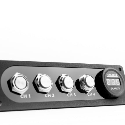 Sparked Innovations Single DIN Switch and Voltmeter Panel - Showtime Electronics