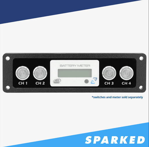 Sparked Innovations Single Din Switch Panel W/ XS Power Battery Monitor Voltmeter - Showtime Electronics