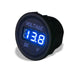 Sparked Single Blue 12V Round LED Voltmeter-Lighter Size Car Audio/Racing - Showtime Electronics