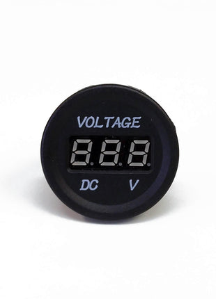 Sparked Single Red 12V Round LED Voltmeter-Lighter Size Car Audio/Racing - Showtime Electronics