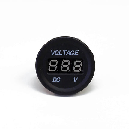Sparked Single White 12V Round LED Voltmeter-Lighter Size Car Audio/Racing - Showtime Electronics