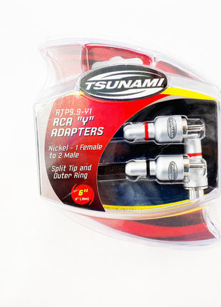 Tsunami RTP9.9-Y1 Nickel Plated Y-Adapter (1) Female to (2) Male RCA - Showtime Electronics
