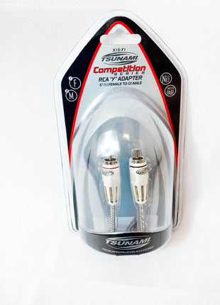 Tsunami X15-Y1 6" Nickel Plated Y-Adapter / Splitter (1) Female to (2) Male RCA - Showtime Electronics