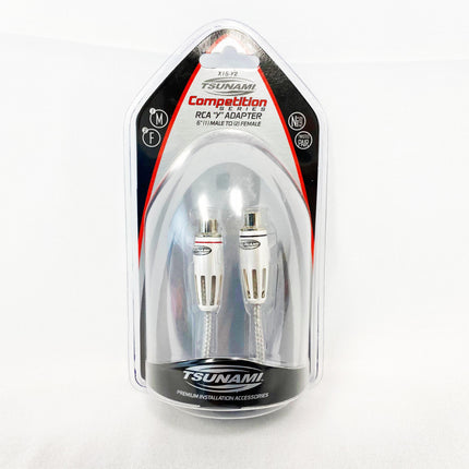 Tsunami X15-Y2 6" Nickel Plated Y-Adapter / Splitter (1) Male to (2) Female RCA - Showtime Electronics
